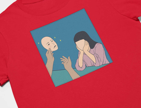 Koszulka z naszywką  Put on a mask