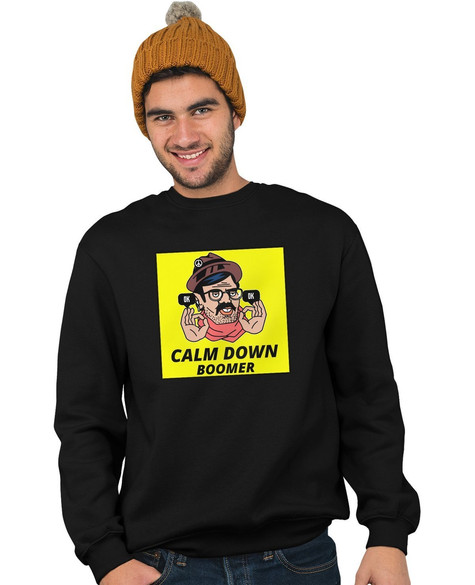 Bluza z naszywką Calm down boomer