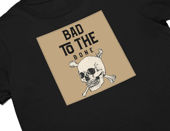 Koszulka z naszywką Skull : Bad to the...