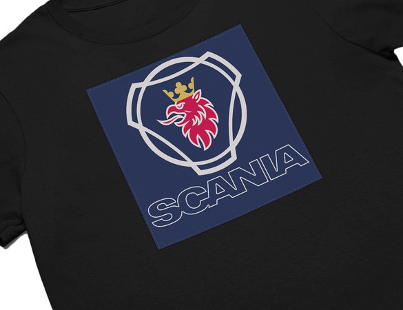 Koszulka z naszywką Scania logo blue