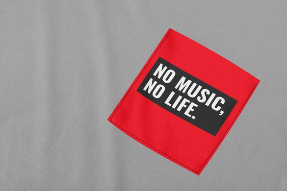 Koszulka z kieszonką NO MUSIC