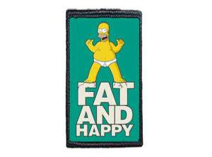Naszywka HOMER SIMPSON - FAT AND HAPPY / HOMER S. - GRUBY I SZCZĘŚLIWY
