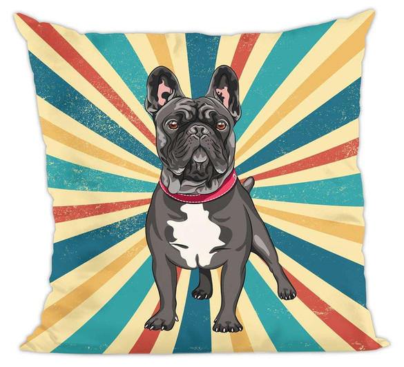 Poduszka pies, piesek buldog retro