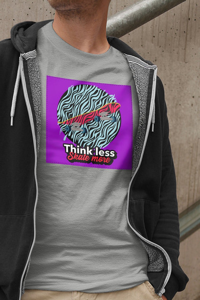 Koszulka z naszywką Think less,scate more