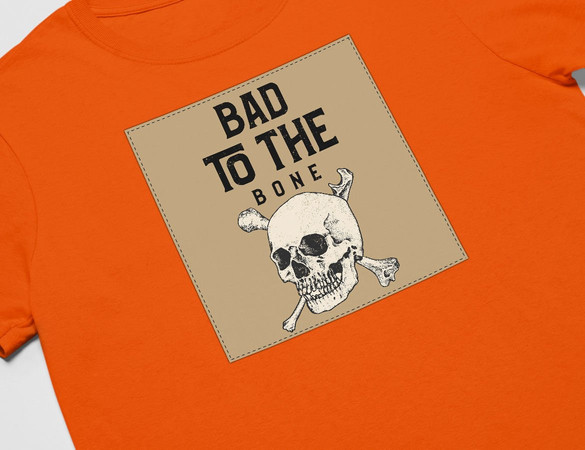 Koszulka z naszywką Skull : Bad to the...