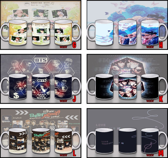 Kubek BTS k-pop WZORY z Polski imię gratis