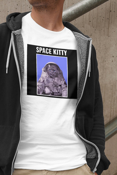 Koszulka z naszywką Space kitty