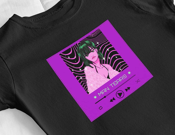 Bluzka damska z naszywką Man tears