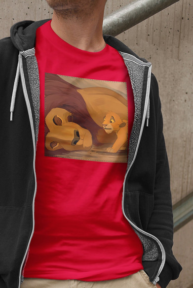 Koszulka z naszywką Mufasa dies