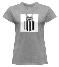 Bluzka damska z naszywką Cat pocket