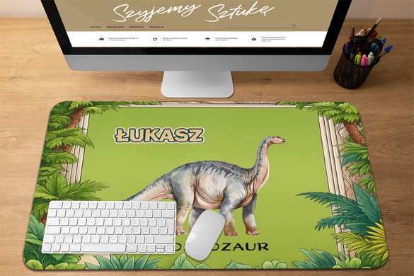Podkładka Dinozaury Brontozaur z imieniem na zamówienie 60x40cm