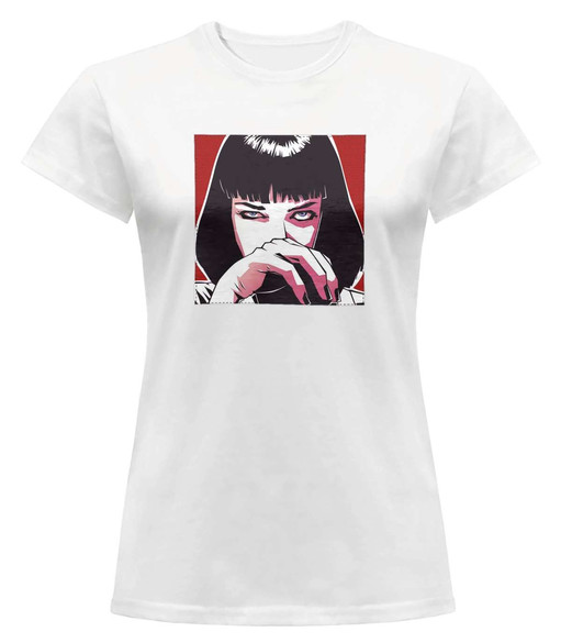 Bluzka damska z naszywką Uma Thurman Ilustracja