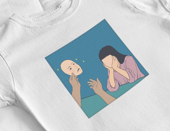 Bluzka damska z naszywką Put on a mask