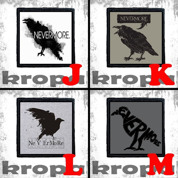 Naszywka NEVERMORE 8 X 8 cm Dużo Wzorów!