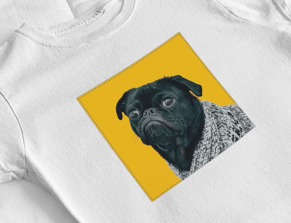 Bluzka damska z naszywką Pug