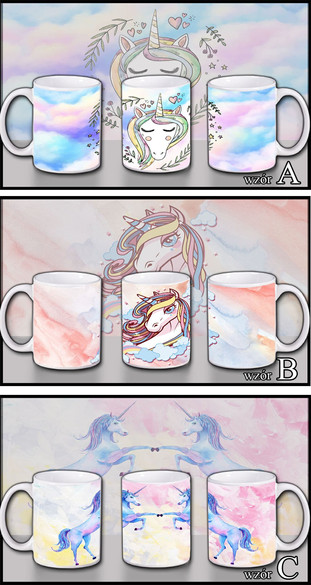 JEDNOROŻCE Zestaw poduszka kubek WZORY+GRATIS