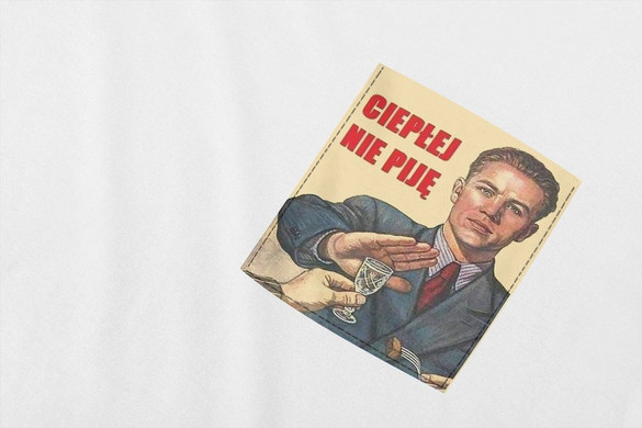 Koszulka z kieszonką CIEPŁEJ NIE PIJĘ
