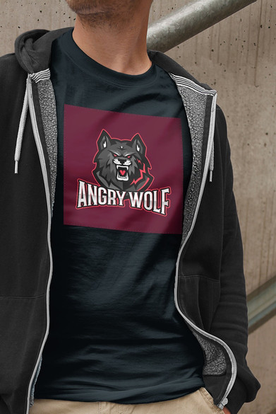 Koszulka z naszywką Angry Wolf