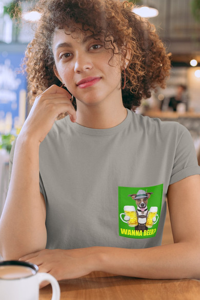 	Koszulka z kieszonką WANNA BEER?