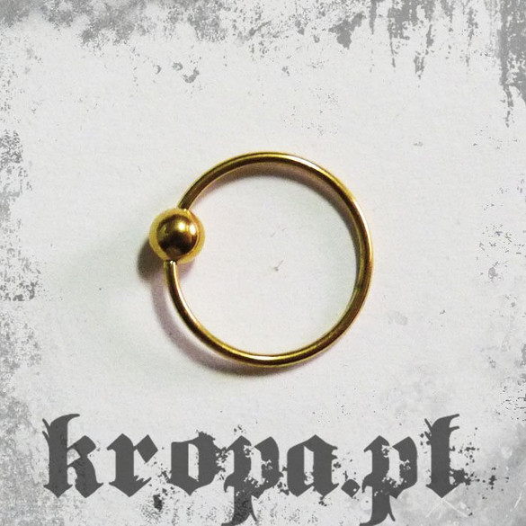 Kółko zakończone kulką - złote