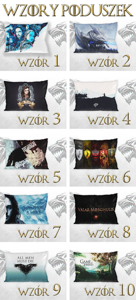 GRA O TRON Zestaw poduszka kubek 54 WZORY + GRATIS