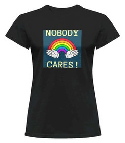 Bluzka damska z naszywką Nobody cares