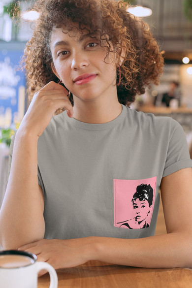 	Koszulka z kieszonką AUDREY HEPBURN