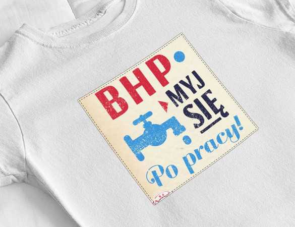 Bluzka damska z naszywką PRL-BHP