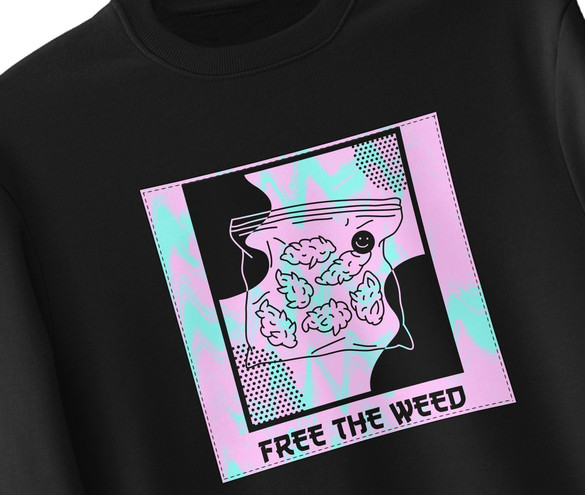 Bluza z naszywką Free the weed
