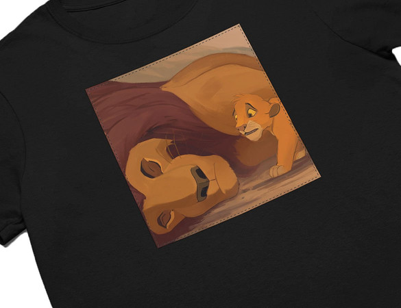 Koszulka z naszywką Mufasa dies