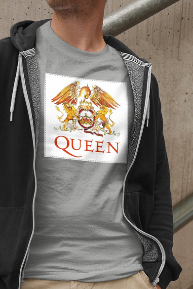 Koszulka z naszywką Queen logo white