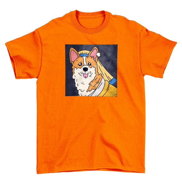 Koszulka z naszywką DOG PARODY:  Dziewczyna z perłą 