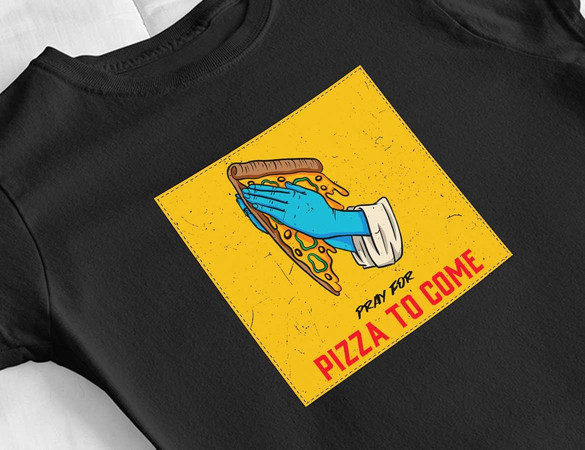 Bluzka damska z naszywką Pray for pizza