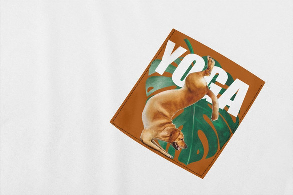 Koszulka z kieszonką YOGA DOG 02