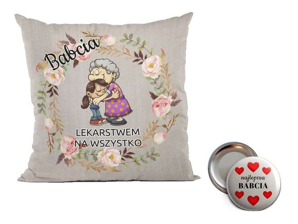 Poduszka na Dzień Babci. Magnes i Imię GRATIS!
