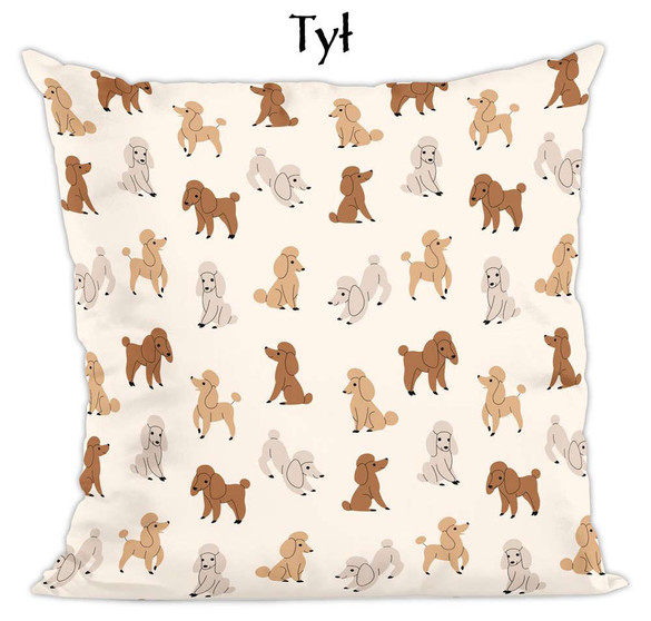 Poduszka pies, piesek pudel wzorek