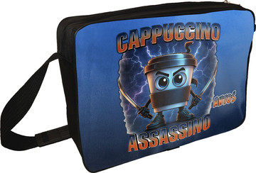 Torba na ramię Italian Brainrot Cappuccino Assassino z piorunami