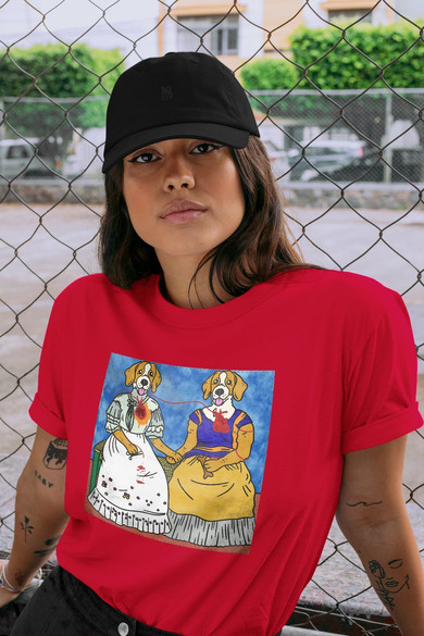 Koszulka z naszywką DOG PARODY: Dwie Fridy