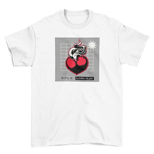 Koszulka z naszywką Burning heart