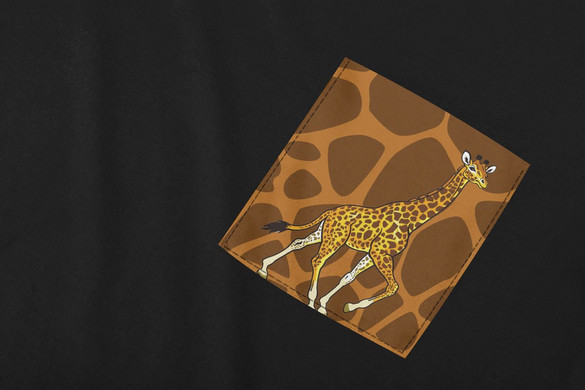 Koszulka z kieszonką SAFARI ŻYRAFA