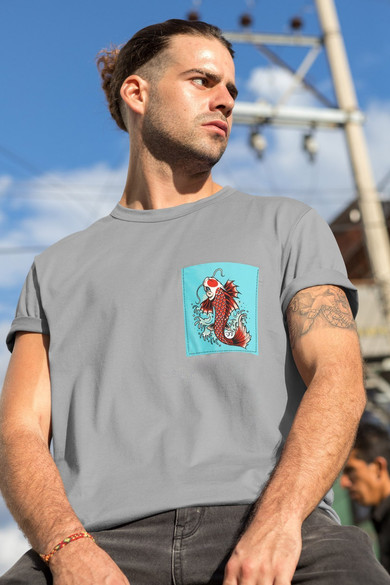 Koszulka z kieszonką JAPOŃSKI KARP KOI