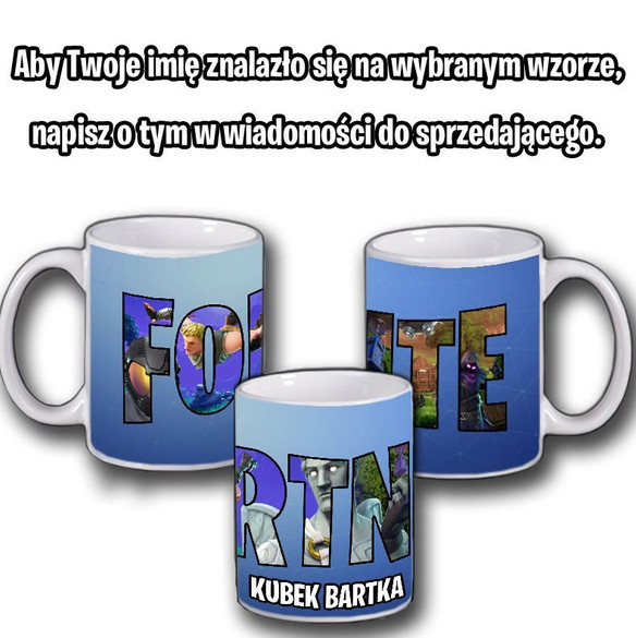Kubek FORTNITE 33 wzory + imię gracza GRATIS