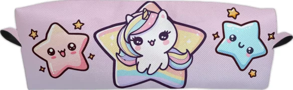 Piórnik Jednorożec Kawaii w gwiazdce – personalizowana, prezent dla dziecka