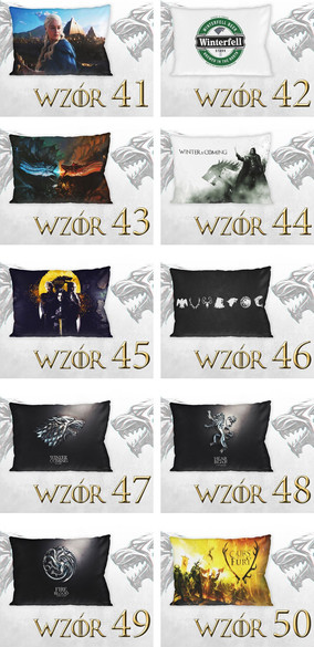 GRA O TRON Zestaw poduszka kubek 54 WZORY + GRATIS