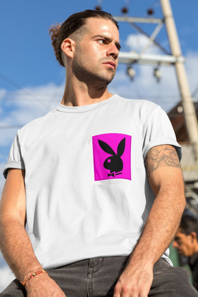 Koszulka z kieszonką PLAYBOY KRÓLICZEK 