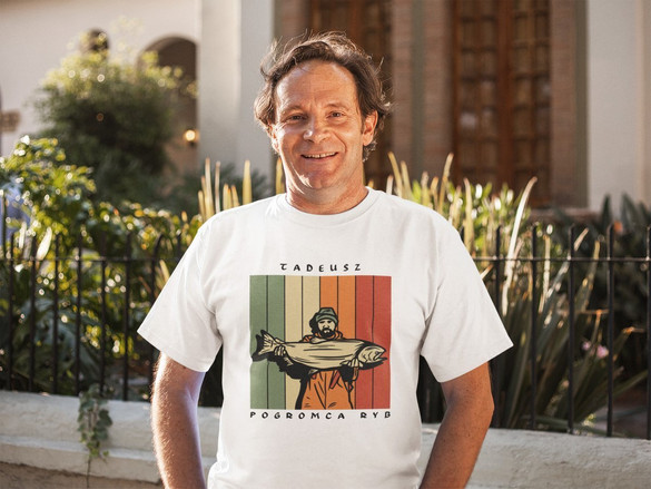 Koszulka dla Wędkarza Pogromca ryb... Podaj IMIĘ!