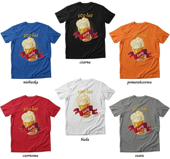 Koszulka urodzinowa PIWO + Twoje imię!