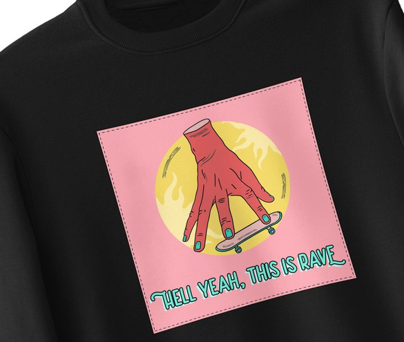 Bluza z naszywką Hell yeah,this is rave