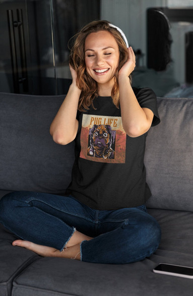 Bluzka damska z naszywką PUG LIFE