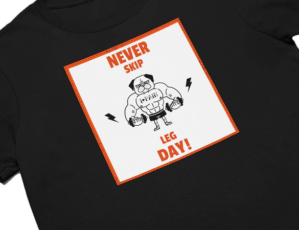 Koszulka z naszywką Never skip leg day